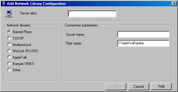  Диалоговое окно Add Network Library Configuration