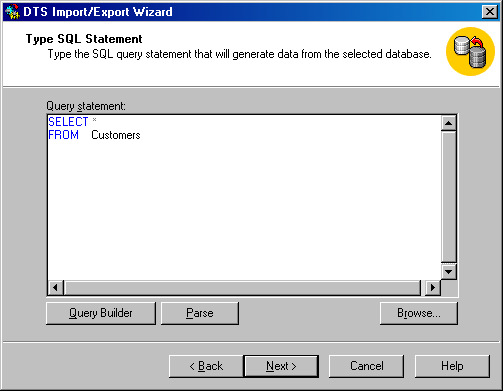 Окно Type SQL Statement (введите оператор SQL))