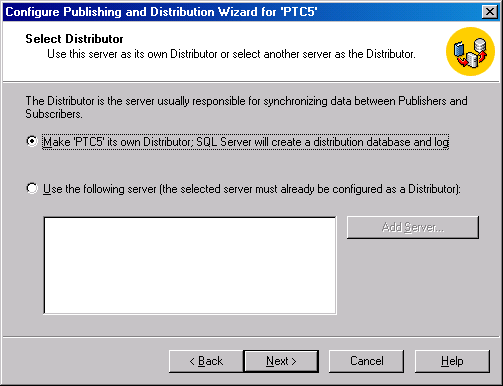 Окно Select Distributor (Выбор дистрибьютoра)