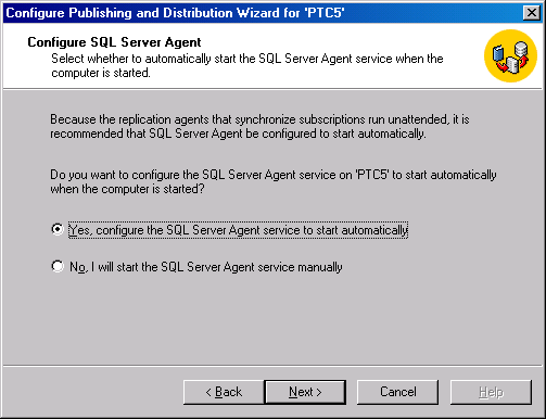 Окно Configure SQL Server Agent (Конфигурирование SQL Server Agent)