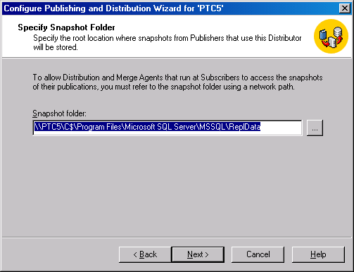 Окно Specify Snaphot Folder (Задание папки для снимка)
