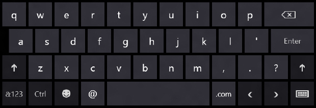 Клавиатура, использующаяся для набора названий сайтов (есть значки @ и .com)