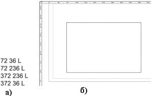 Описание прямоугольника на языке PostScript (а) и его отображение на экране (б)