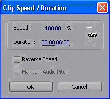Окно Clip Speed/Duration