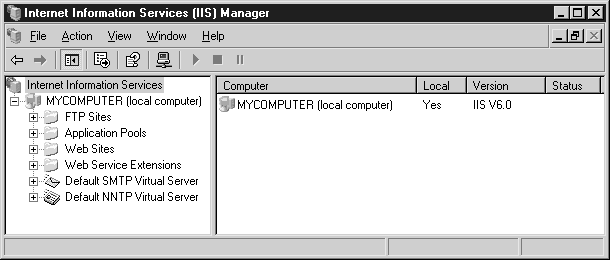 Оснастка IIS Manager (Диспетчер IIS)