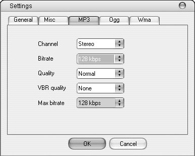  Настройка параметров MP3
