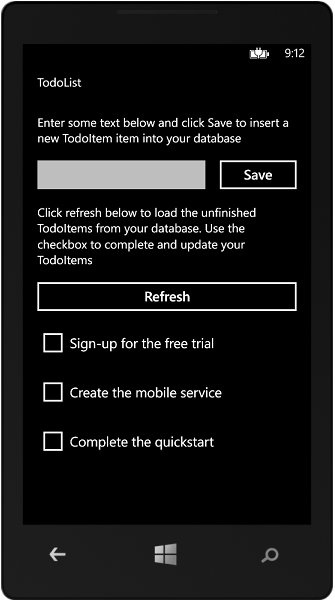 Пользовательский интерфейс мобильного приложения ToDoList для Windows Phone 8
