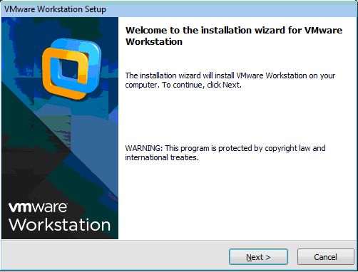 Окно установщика VMware Workstation