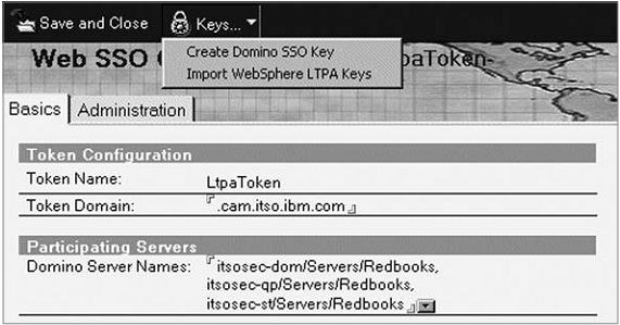 Импорт LTPA-ключей WebSphere