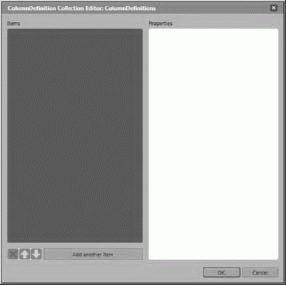 Редактор коллекции ColumnDefinition.