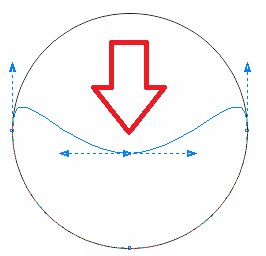 Пример изменения формы графического примитива, преобразованного в кривые линии