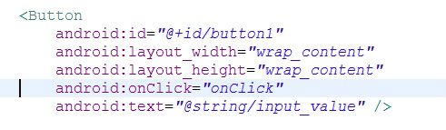 Настройка свойствами On Click для кнопки в файле XML