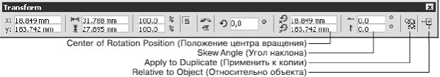 Панель инструментов Transform (Преобразование)