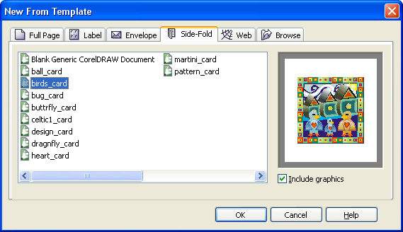 Диалог New from template (Создать из шаблона)