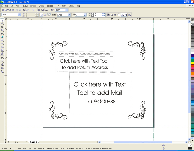 Пример использования заготовки с четырьмя виньетками