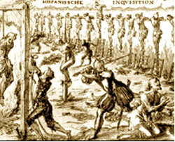 Насилие, применяемое как санкция за отступление от общепринятых норм. Инквизиция в Испании (гравюра с картины XVII в.)