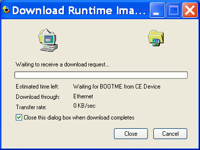 Присоединение целевого устройства для загрузки