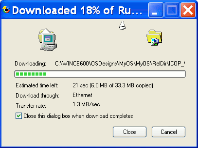 Целевое устройство загружает новый образ ОС