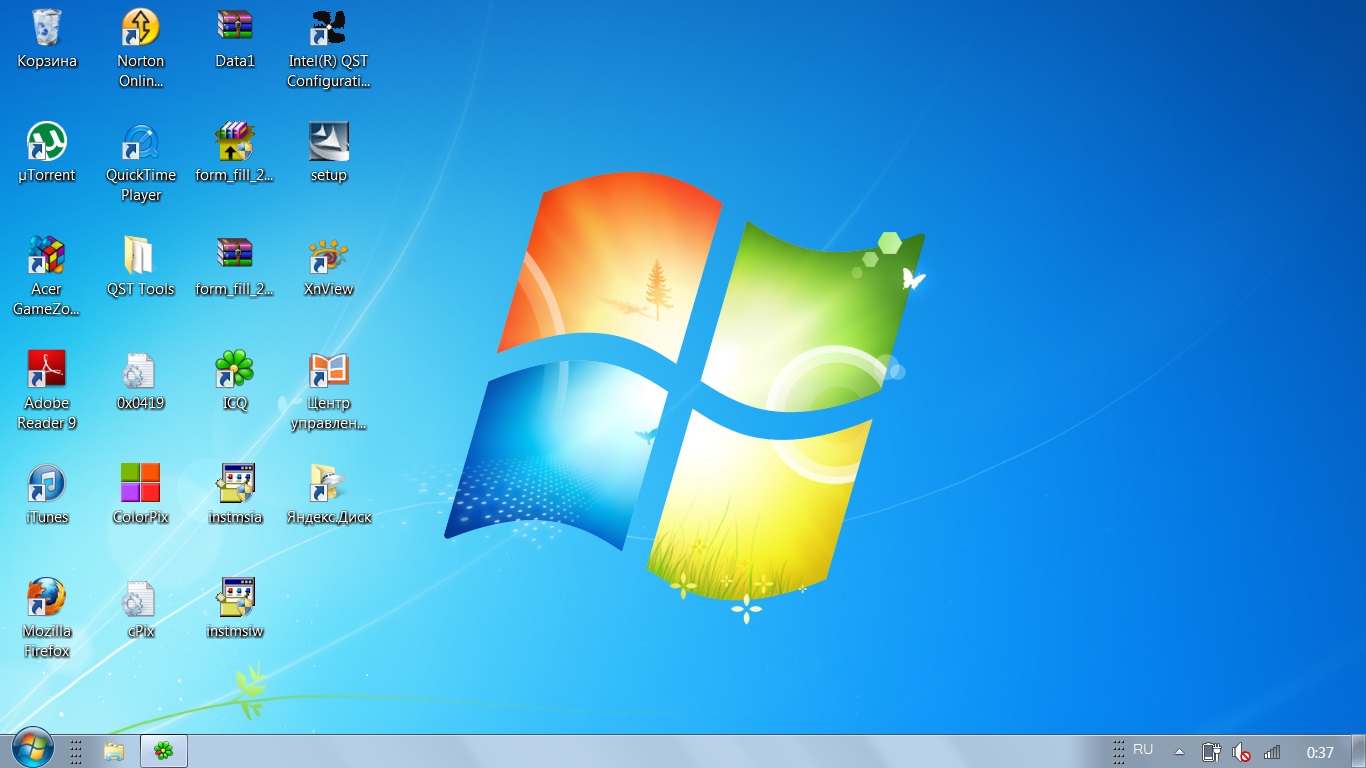 Рабочий стол ОС Windows 7