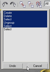 Список кнопки Undo (Отмена) позволяет отменить сразу несколько действий
