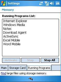  Управление программами в Windows Mobile