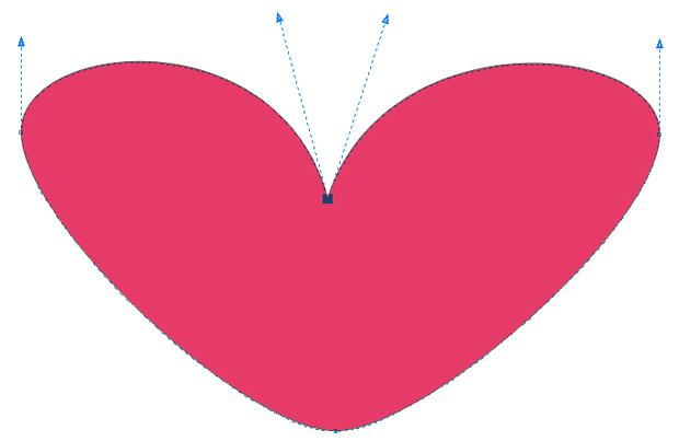 Форму сердца получаем перемещением стрелок-векторов для верхнего узла