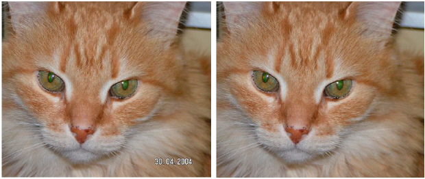 Фото до (слева) и после (справа) ретуши