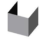 Вид освещённого фрагмента куба с указанием направления нормалей для примитивов