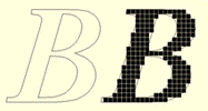 Растровое изображение контура шрифта