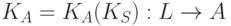 K_{A}=K_{A}(K_{S}): L \to A