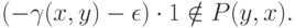 (-\gamma(x,y) - \epsilon)\cdot 1\notin P(y,x).