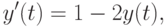y'(t)=1-2\sign y(t),