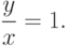 \frac {y}{x}=1.