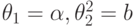 \theta_1=\alpha,\theta_2^2=b