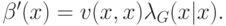 \beta^\prime(x) = v(x,x)\lambda_G(x|x).