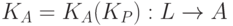 K_{A}=K_{A}(K_{P}): L \to A