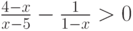 \frac {4-x}{x-5}-\frac 1{1-x}>0