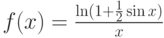 f(x)=\frac {\ln (1+\frac 12 \sin x)}{x}