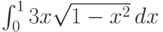 \int_0^1 3 x \sqrt{1-x^2} \, dx