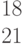 \begin{matrix}18\\21\end{matrix}