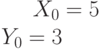 X_0=5\\Y_0=3