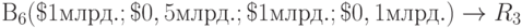 В_6( \textdollar 1 млрд.; \textdollar 0,5 млрд.; \textdollar 1 млрд.; \textdollar 0,1 млрд.) \to R_3