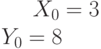 X_0=3\\ Y_0=8