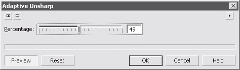 Диалоговое окно эффекта Adaptive Unsharp (Адаптивная резкость)
