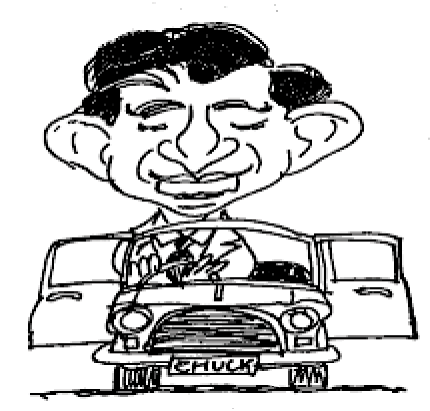Рисунок Джеффа Хокинга (голова его похожа на его же авто с открытыми дверцами)