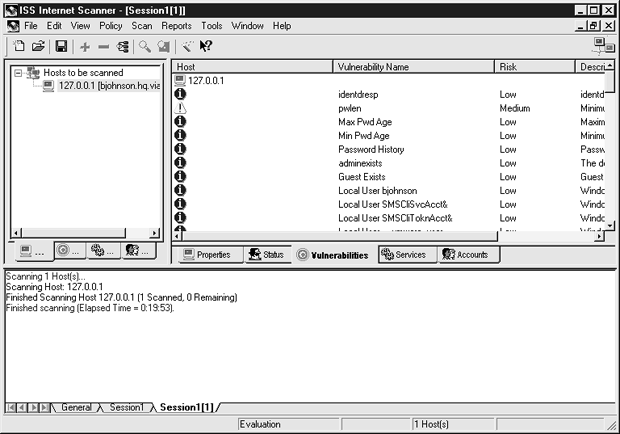 Уязвимости, обнаруженные при сканировании