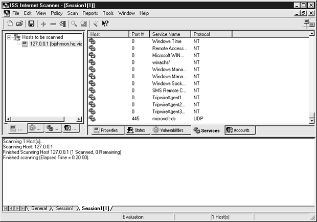 Проверка запущенных служб
