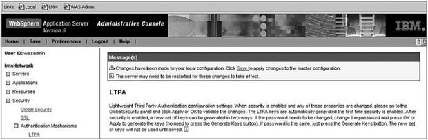 Сохранение изменений в LTPA