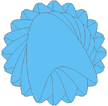 Вариант цветка с углом лепестка 18 градусов