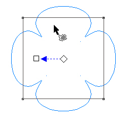 Иллюстрация действия эффекта искажения на примере применения эффекта Push and Pull (Толкать и тянуть) к квадрату